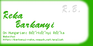 reka barkanyi business card